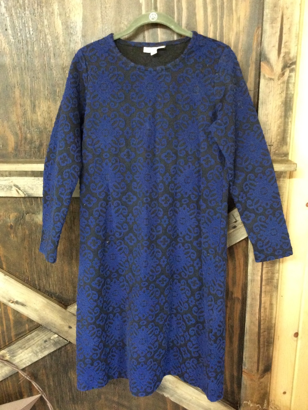 Thompson Blue and Black Jacquard Midi Dress